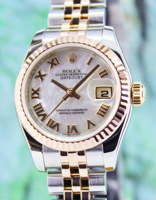 (image for) A ROLEX LADY SIZE 18K ROSE GOLD OYSTER PERPETUAL DATEJUST / 179171